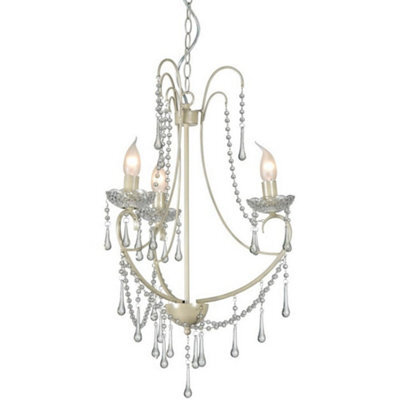 Luminosa Lighting Luminosa Romance 3 Light Multi Arm Chandeliers Ivory