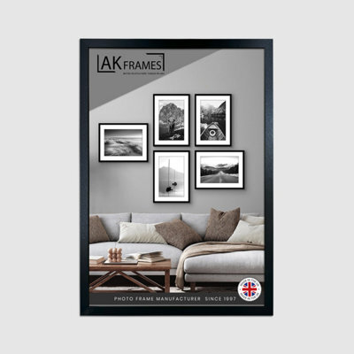AK Frames Sleek 60X40Cm Black Thin Modern Picture Frame - Slim And Design For Posters, Prints And Photos - Elegant Wall Frame Decor - image 1