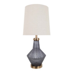 Pagazzi Lighting Pagazzi Lia 1 Light Antique Brass Textured Glass Table Lamp - thumbnail 2