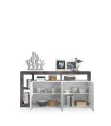 FurniComp LTD Furnicomp Lorenzo 4 Door White Gloss And Anthracite Sideboard - thumbnail 2