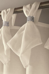 Luxury Living Tiara Dolly Tab Top Voile Curtain Panel Cream - thumbnail 2
