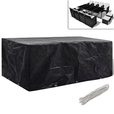 Vidaxl Garden Furniture Cover 8 Person Poly Rattan Set 10 Eyelets 229X113Cm Garden Furniture Covers - image 1