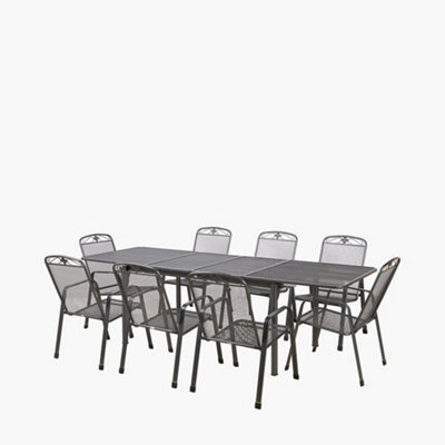 Pacific Lifestyle Savoy Outdoor Mesh 8 Seater Dining Set Extendable Table And Chairs Garden Furniture - image 1