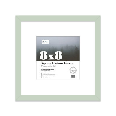 "8X8"" Mint Green Picture Frame - 8X8"" Square Frame With 6X6"" Mount For 8X8""/6X6"" Pictures Vintage Style Wall Art, 1 Pack" - image 1