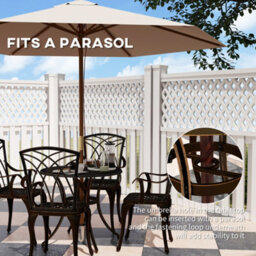 Outsunny 5 Pcs Garden Dining Set, Garden Furniture Set, Bronze Tone - thumbnail 5
