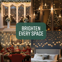 Globrite Star Curtain Light 104 Led Warm White - Plug-In Window Fairy Lights With 8 Modes & Remote Control For Festive Décor - thumbnail 7