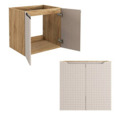 Impact Furniture Wall Hung Vanity Unit Without Basin Cashmere Beige Storage Bathroom Sink Cabinet Floating Luxor - thumbnail 7
