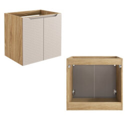 Impact Furniture Wall Hung Vanity Unit Without Basin Cashmere Beige Storage Bathroom Sink Cabinet Floating Luxor - thumbnail 8