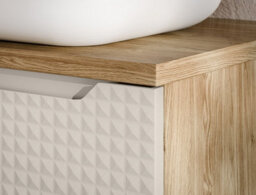 Impact Furniture Wall Hung Vanity Unit Without Basin Cashmere Beige Storage Bathroom Sink Cabinet Floating Luxor - thumbnail 9