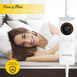 Devology Fully Fitted Mattress Cover Heated Electric Blanket - Elastic Straps - Machine Washable - Super King - 180X200Cm - thumbnail 5
