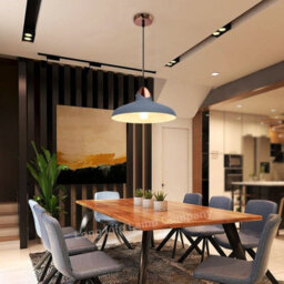 Long Life Lamps Company Retro Vintage Industrial Grey Metal Ceiling Pendant Light M0210 - thumbnail 9