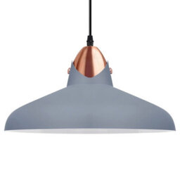 Long Life Lamps Company Retro Vintage Industrial Grey Metal Ceiling Pendant Light M0210 - thumbnail 1