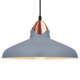 Long Life Lamps Company Retro Vintage Industrial Grey Metal Ceiling Pendant Light M0210 - thumbnail 3