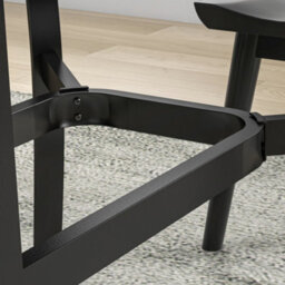 Outsunny Garden Dining Table With Steel Frame And Slatted Top, Black - thumbnail 9