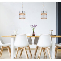 Luminosa Lighting Luminosa Halia 35Cm Wire Frame Pendant Ceiling Light Matt Black 1X E27 - thumbnail 6
