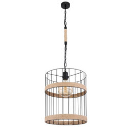 Luminosa Lighting Luminosa Halia 35Cm Wire Frame Pendant Ceiling Light Matt Black 1X E27 - thumbnail 2