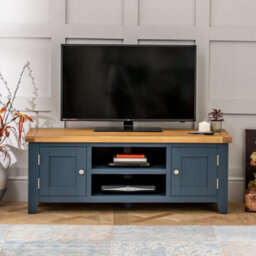 The Furniture Market Westbury Blue Painted Widescreen Tv Unit Up To 60 Tv Size - thumbnail 3