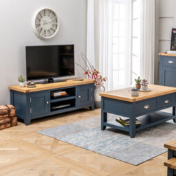 The Furniture Market Westbury Blue Painted Widescreen Tv Unit Up To 60 Tv Size - thumbnail 5