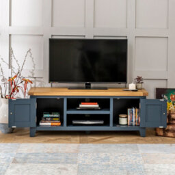 The Furniture Market Westbury Blue Painted Widescreen Tv Unit Up To 60 Tv Size - thumbnail 4