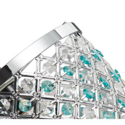 Happy Homewares Modern Sparkly Ceiling Pendant Light Shade With Clear And Teal Beads - thumbnail 2