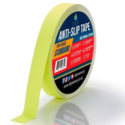 Slips Away Non Slip Tape Roll Pro - Anti Slip Traction For Indoor/outdoor 800mm X 18.3 Fluorescent-Yellow