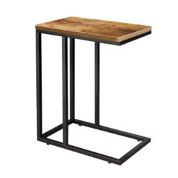 C Shaped Side Table Small Sofa Bedside Laptop Coffee Table Metal Frame - thumbnail 7