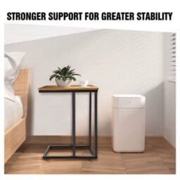 C Shaped Side Table Small Sofa Bedside Laptop Coffee Table Metal Frame - thumbnail 3