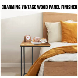C Shaped Side Table Small Sofa Bedside Laptop Coffee Table Metal Frame - thumbnail 2