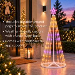 Pegdev 1.2M Rgb Led Christmas Star Tree Light 118 Leds With App & Controller - thumbnail 4