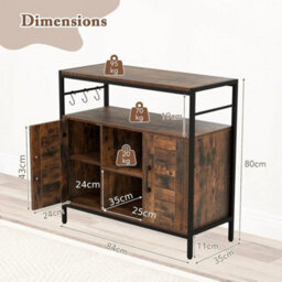 Buffet Sideboard Industrial Kitchen Storage Cabinet With Doors - thumbnail 2