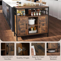 Buffet Sideboard Industrial Kitchen Storage Cabinet With Doors - thumbnail 6