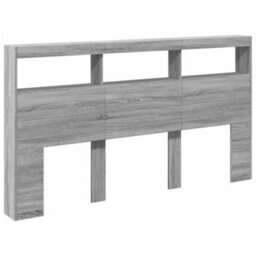 Berkfield Headboard Cabinet With Led Grey Sonoma 180X17X102 Cm - thumbnail 3