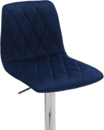 Lamboro Verona Velvet Kitchen Bar Stools, Single, Height Adjustable Gas Lift Stool With Backrest, Breakfast Bar Stool - Blue - thumbnail 5