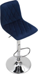 Lamboro Verona Velvet Kitchen Bar Stools, Single, Height Adjustable Gas Lift Stool With Backrest, Breakfast Bar Stool - Blue - thumbnail 4