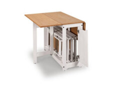 Mews Corona White Butterfly Dining Set Santos 4 Seat Folding Drop Leaf Table Solid Mexican Pine - thumbnail 4