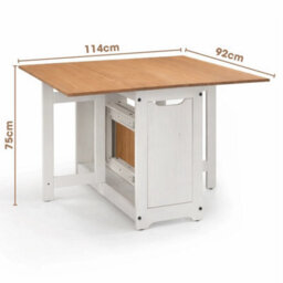 Mews Corona White Butterfly Dining Set Santos 4 Seat Folding Drop Leaf Table Solid Mexican Pine - thumbnail 8