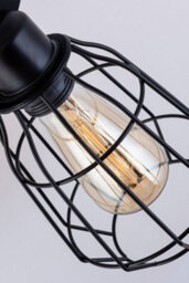 Harper Living Caged Wall Light, E27/es Cap, On And Off Switch Black Vintage Finish, Led Compatible - thumbnail 5