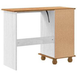 Walplus Desk With Drawer Askim White 95 X 40 X 75 Cm Solid Pine Wood - thumbnail 7