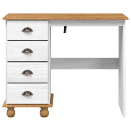Walplus Desk With Drawer Askim White 95 X 40 X 75 Cm Solid Pine Wood - thumbnail 5