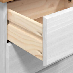 Walplus Desk With Drawer Askim White 95 X 40 X 75 Cm Solid Pine Wood - thumbnail 8