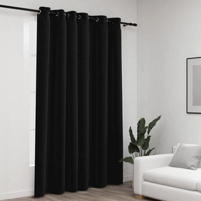 Berkfield Linen-Look Blackout Curtains With Gromments Anthracite 290X245Cm - image 1