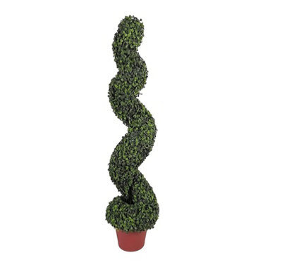 Abaseen 100Cm Artificial Boxwood Spiral Twist Topiary Tree Indoor Outdoor - image 1