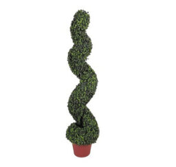 Abaseen 100Cm Artificial Boxwood Spiral Twist Topiary Tree Indoor Outdoor - thumbnail 1