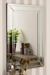 Mirroroutlet Langley All Glass Modern Bevelled Mirror 90 X 60 Cm - thumbnail 2