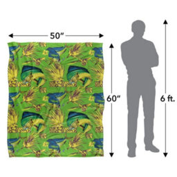 Jq Licensing Dorado Fishing Tiki 2 Silky Soft Touch Blanket Green (One Size) - thumbnail 5