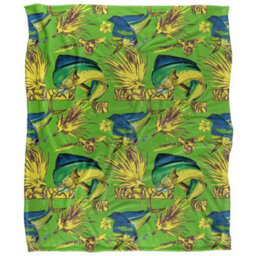Jq Licensing Dorado Fishing Tiki 2 Silky Soft Touch Blanket Green (One Size)