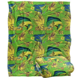 Jq Licensing Dorado Fishing Tiki 2 Silky Soft Touch Blanket Green (One Size) - thumbnail 2