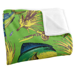 Jq Licensing Dorado Fishing Tiki 2 Silky Soft Touch Blanket Green (One Size) - thumbnail 3
