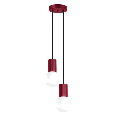 Sollux Lighting Halo Aluminum/glass Burgundy 2 Lights Modern Pendant Lamps - image 1