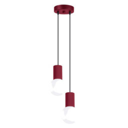 Sollux Lighting Halo Aluminum/glass Burgundy 2 Lights Modern Pendant Lamps - thumbnail 1